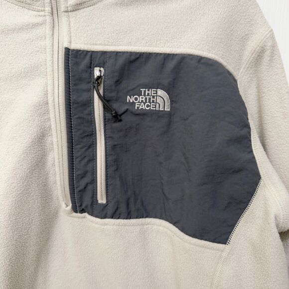 Men The North Face Quarter Zip/4 Zip Fleece Pullover in Cream Size Medium - Picture 7 of 7